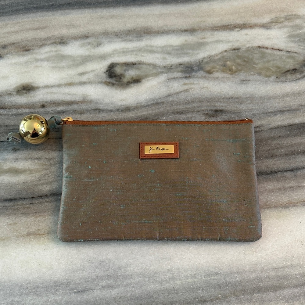 JIM THOMPSON RAW SILK ZIP POUCH